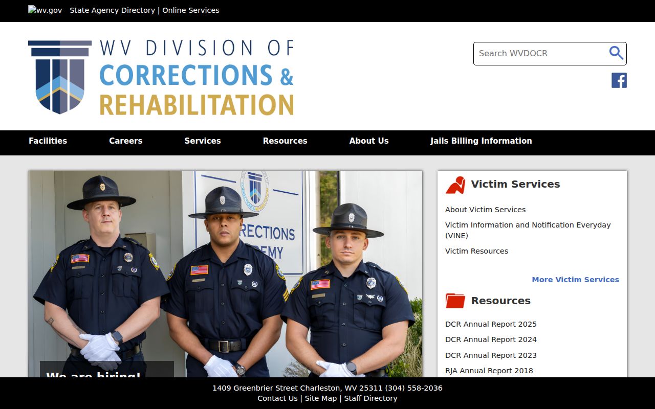 West Virginia arrest and custody search channels from WVDCR