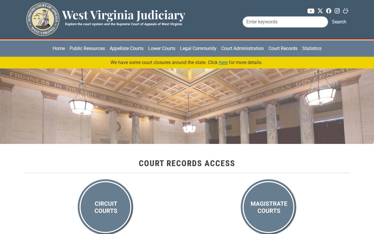 West Virginia criminal court record access gateway